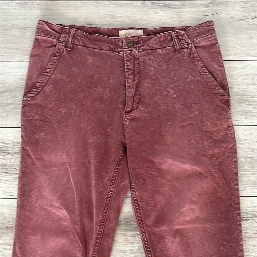 By Anthropologie size 6 raw hem baggy pants in mauve color